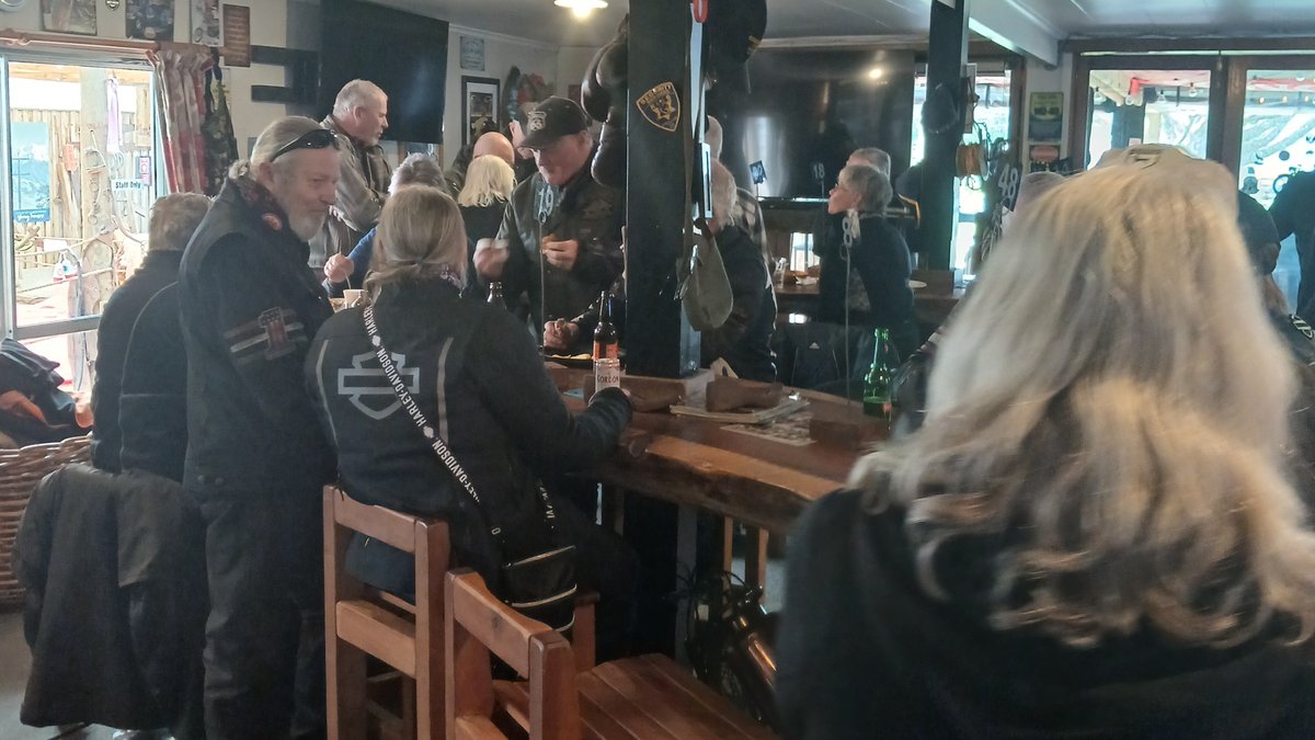 Inside the bar at Black Dog Tavern, lunchtime crowd