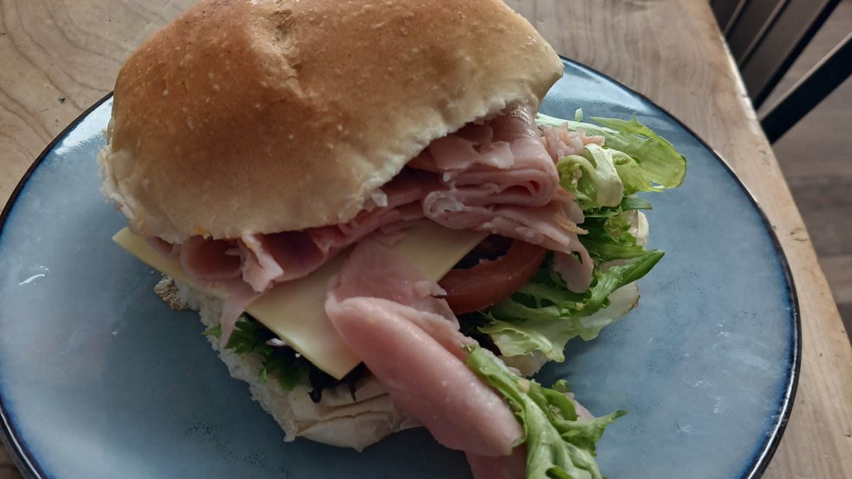 Ham, cheese and salad roll — East End Cafe