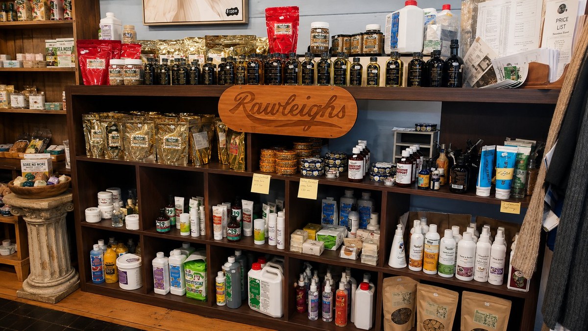 The Rawleigh's shelf at Eclectic Country