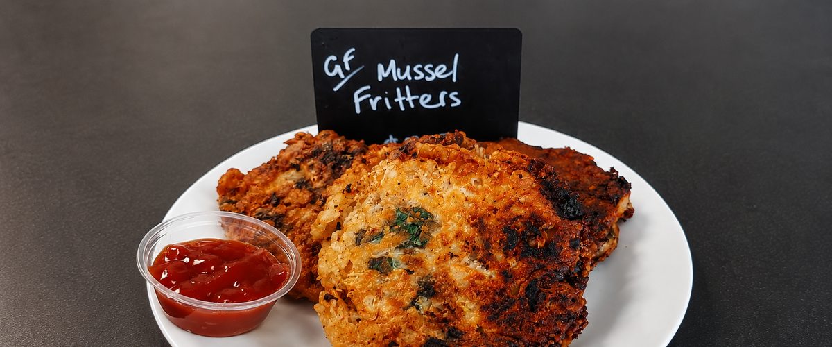 The Sweet Spot — GF mussel fritters with tomato sauce