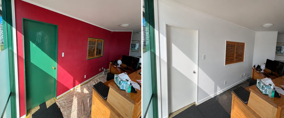Interior wall painting before and after — Wolf's Painting Rotorua